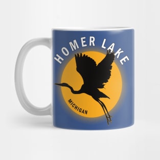 Homer Lake in Michigan Heron Sunrise Mug